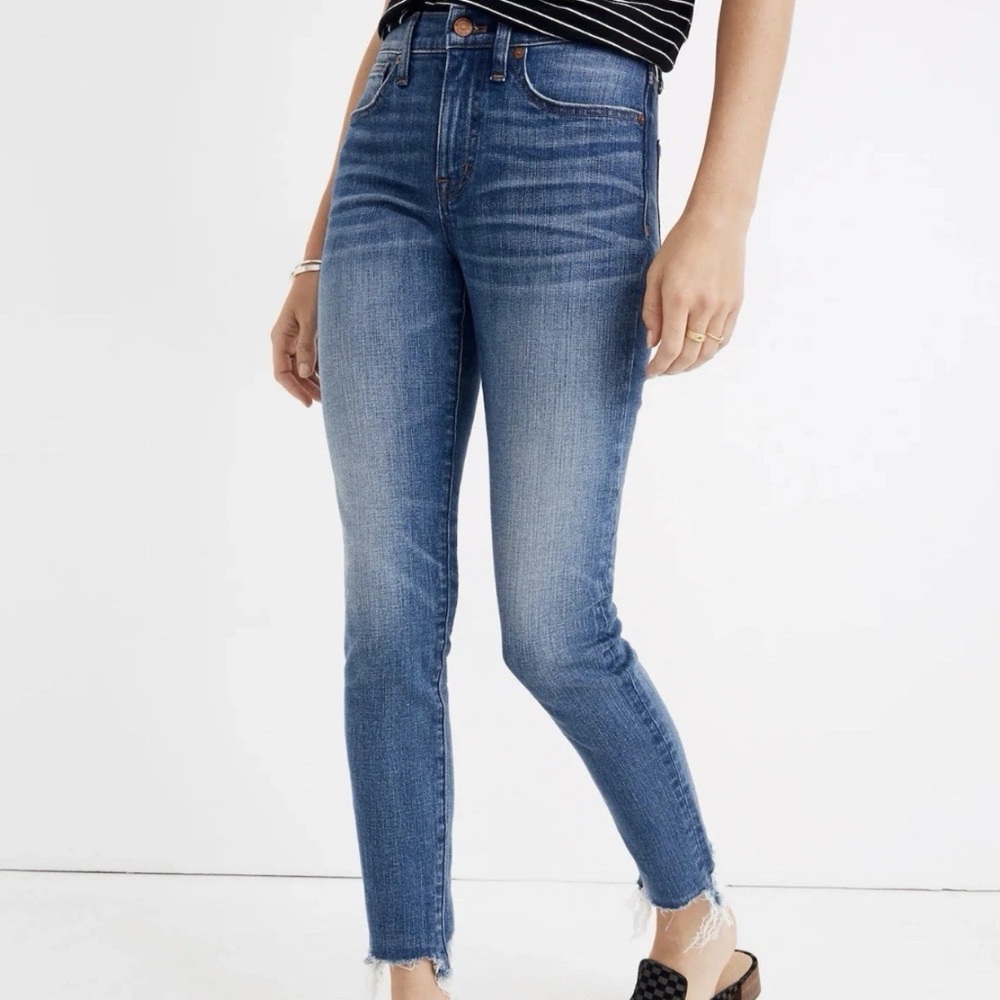 Madewell Jeans 9" High Rise Skinny Crop Raw Hem Stretch Women’s Size 28